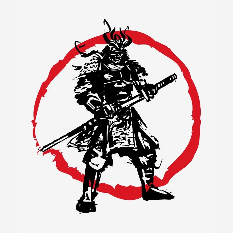 Samurai Japanese Warrior Blood Moon Design