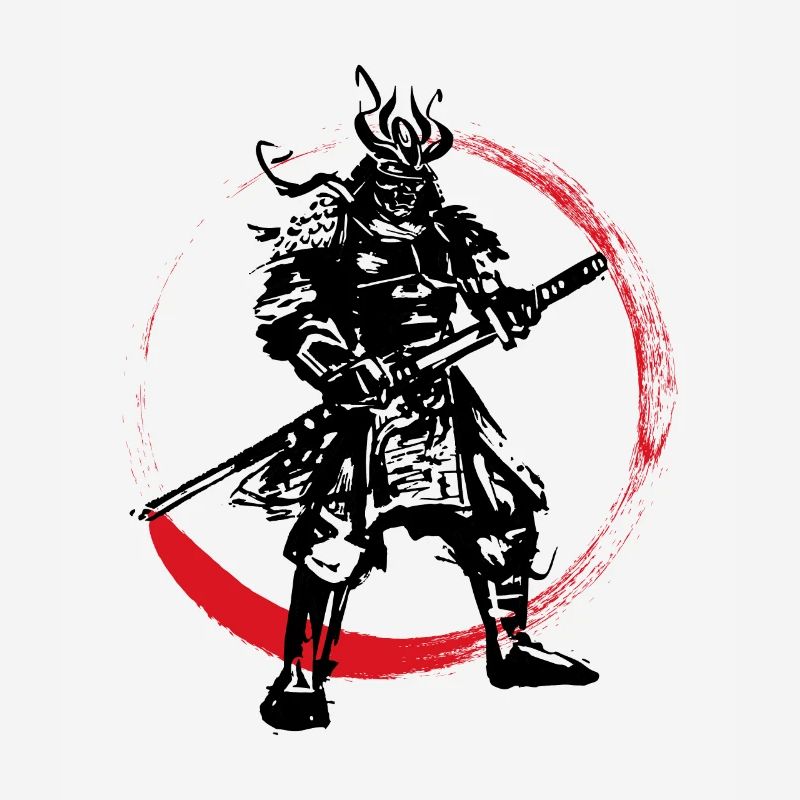 Samurai Japanese Warrior Blood Moon Design