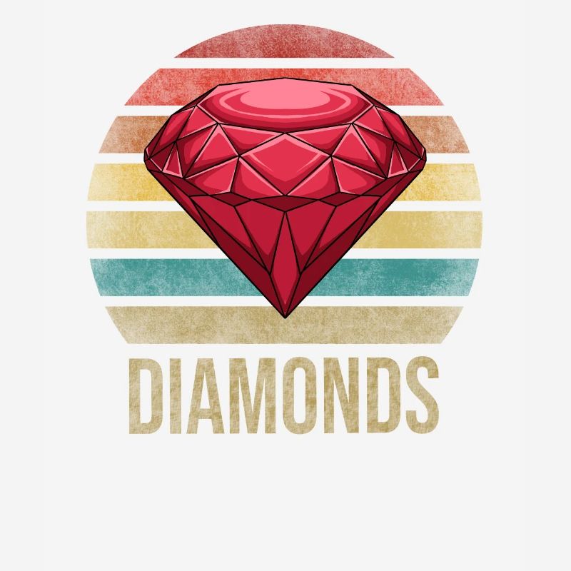 Ruby Gemstone Retro Sunset