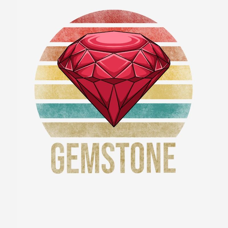 Ruby Gemstone Retro Sunset