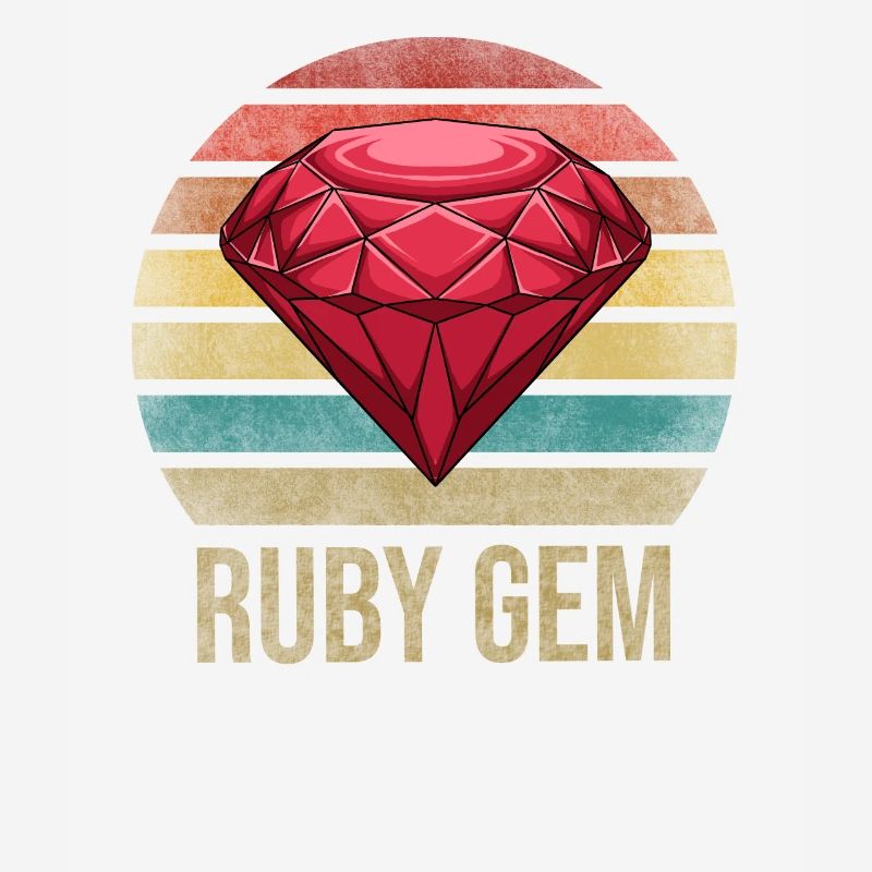 Ruby Gemstone Retro Coucher de soleil