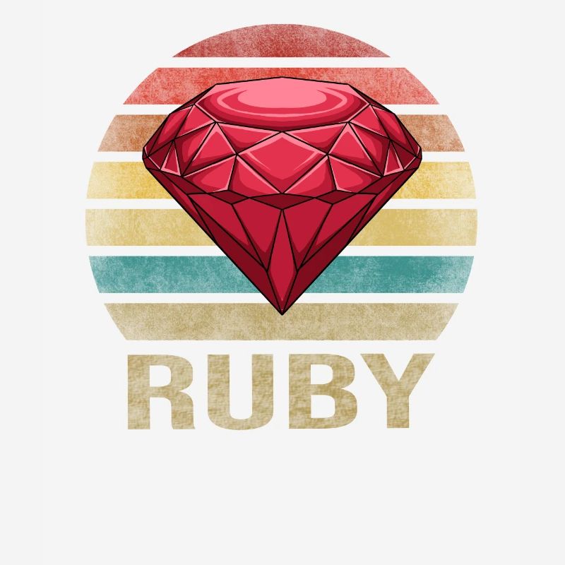 Ruby Gemstone Retro Coucher de soleil