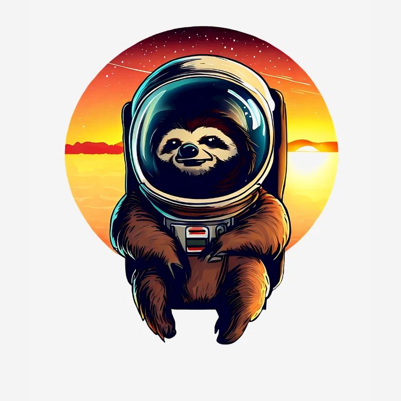 Lazyer in space at sunset