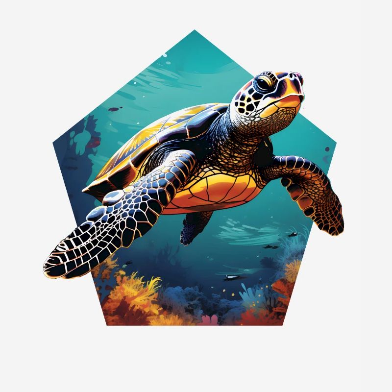 Turtle 3D Optics Sea Turtle in the Sea