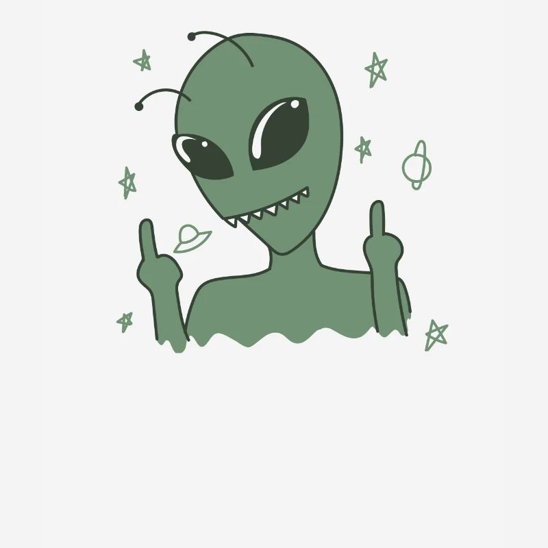 Aliens shows middle finger