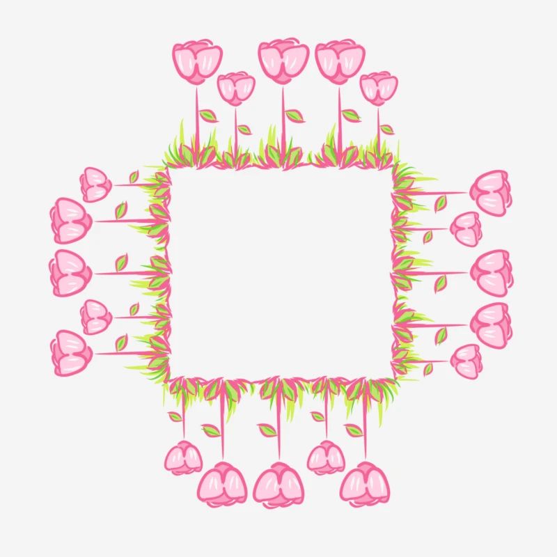 square frame flowers natural square
