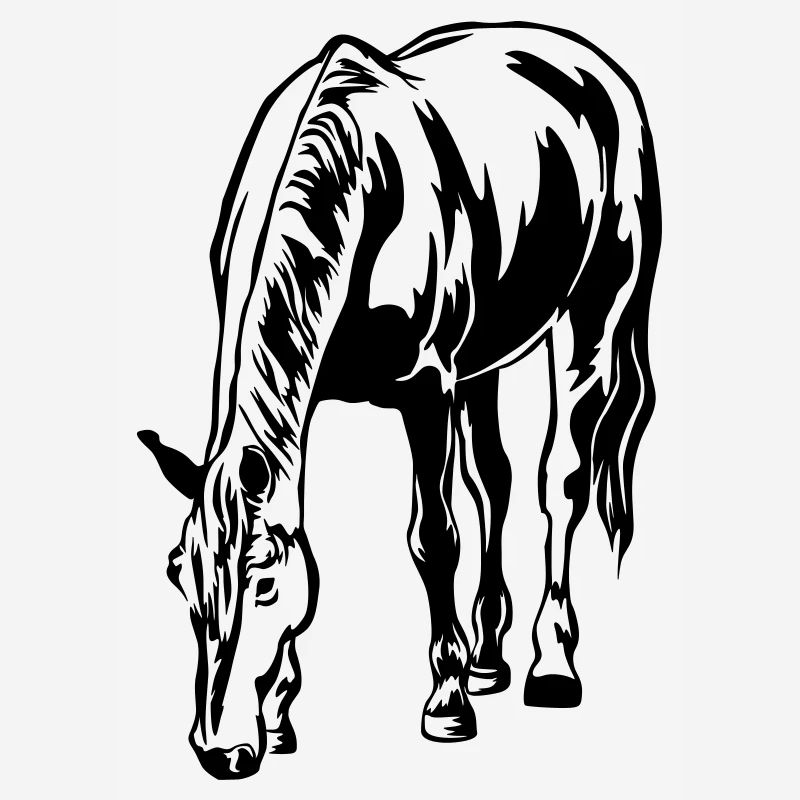 Grasendes Pferd