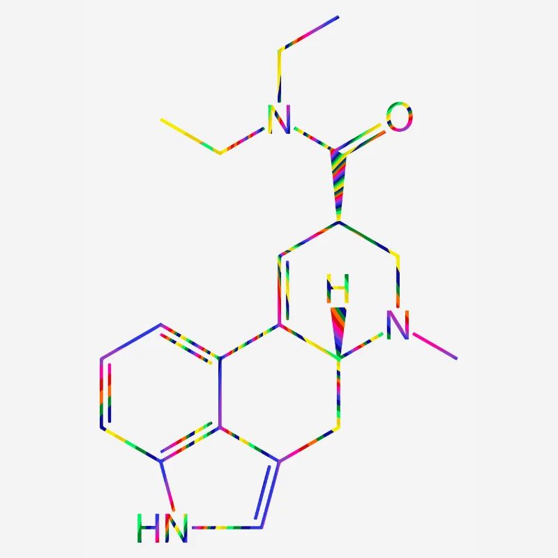 LSD Molecule Lysergic Acid Diethylamide Structural Formula