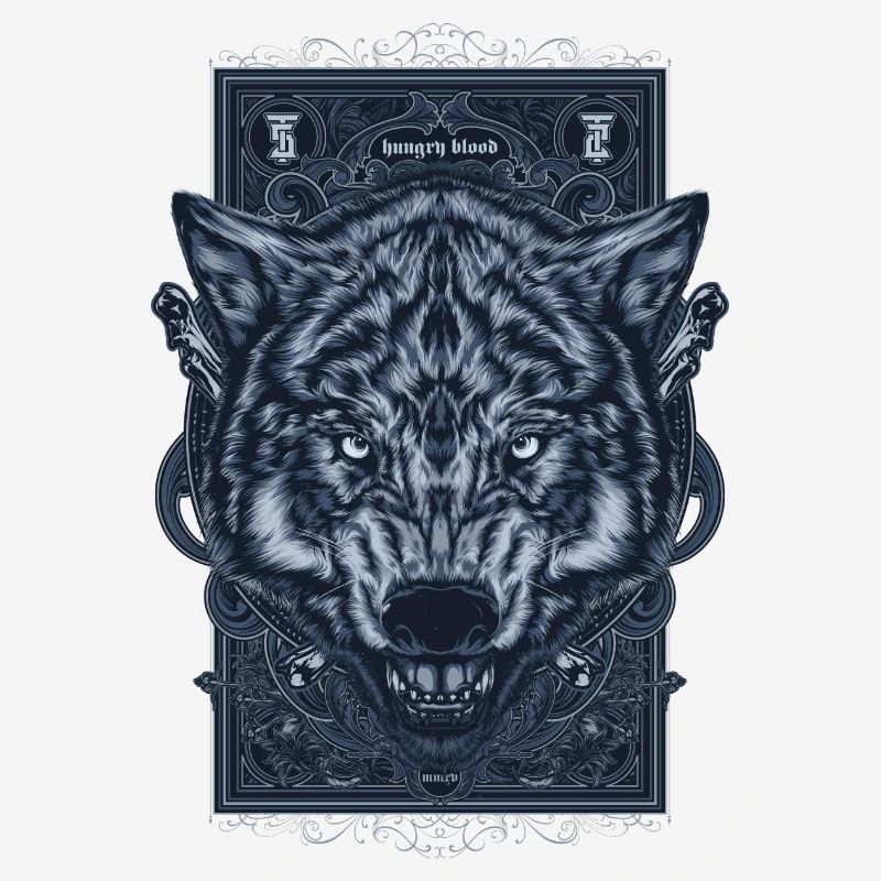 Wolf mit einem aggressiven Blick Geschenk