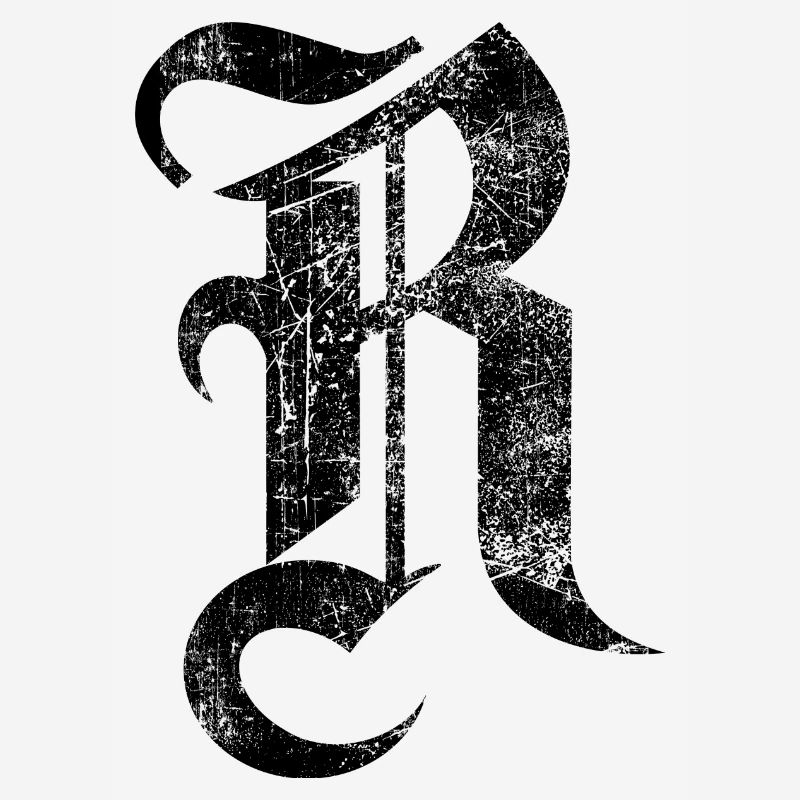 Tshirt alphabet initial R