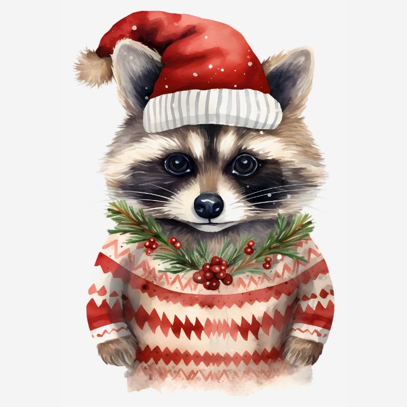 Waschbär Weihnachtspullover