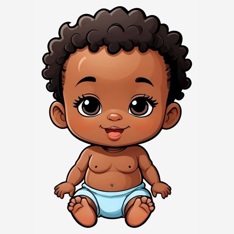 Bébé de dessin animé mignon et heureux