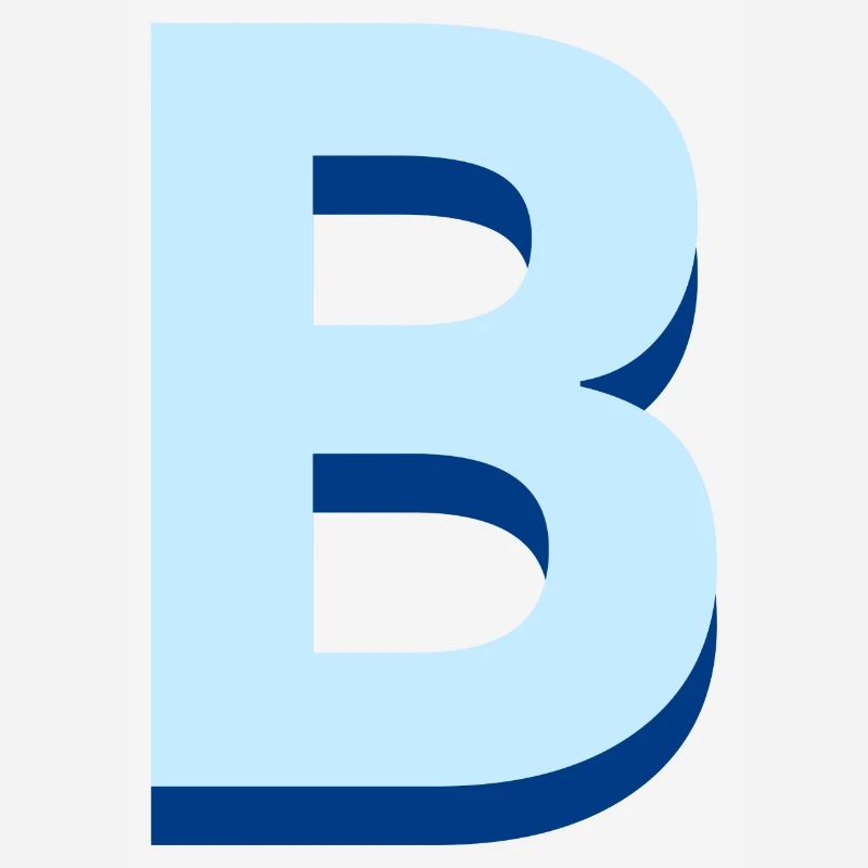 Pop und moderner blauer Buchstabe b