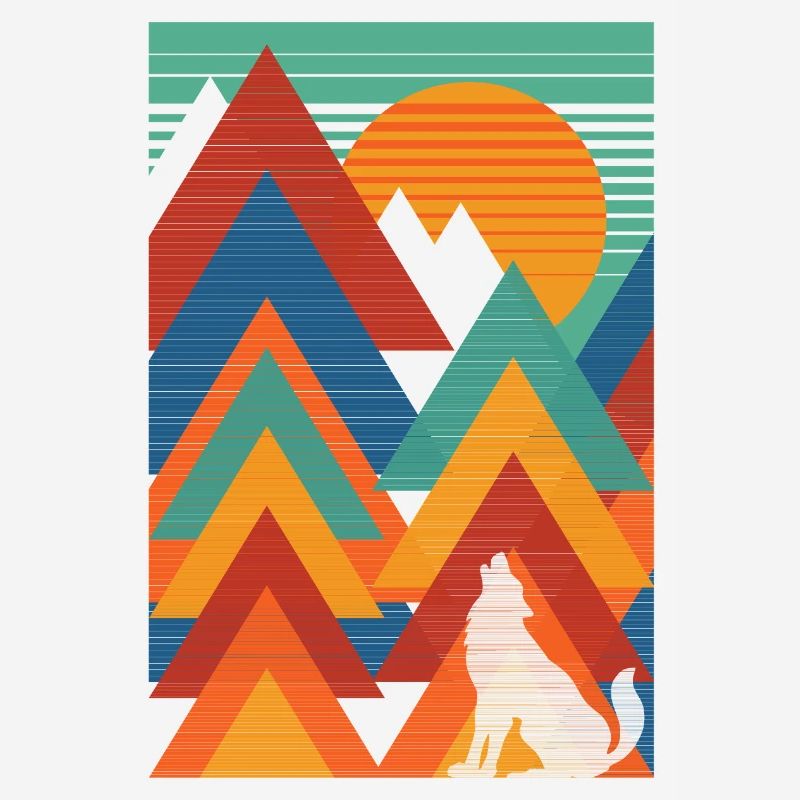 Landscape (Wolf, Triangles)