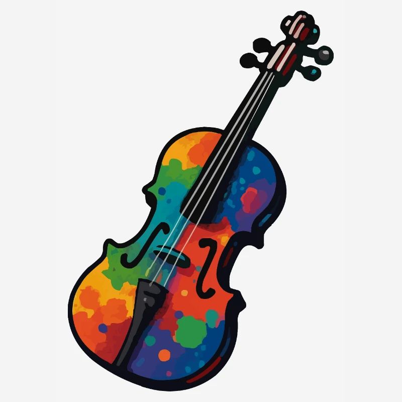 Violon Violon Éclaboussures de Couleur