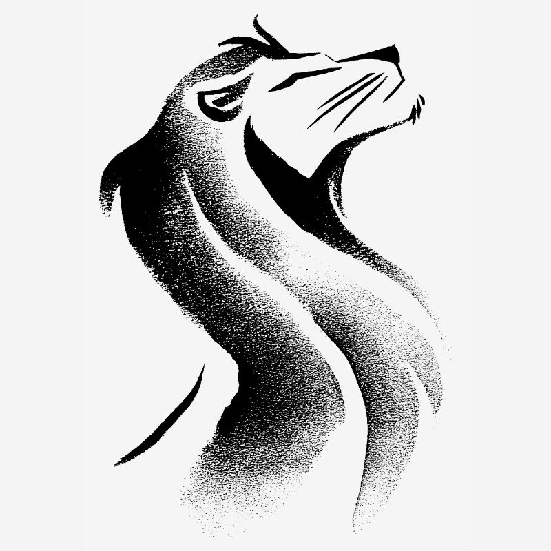 Tête de lion abstraite