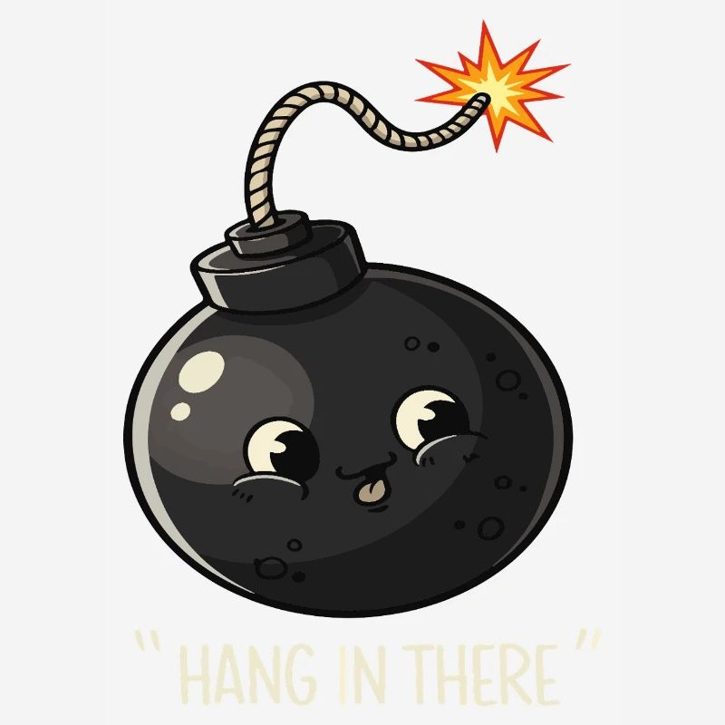 Conception de bande dessinée de bombe explosive kawaii