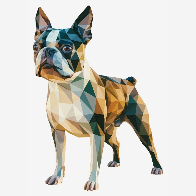 Bouledogue français - Logo Low Poly cool