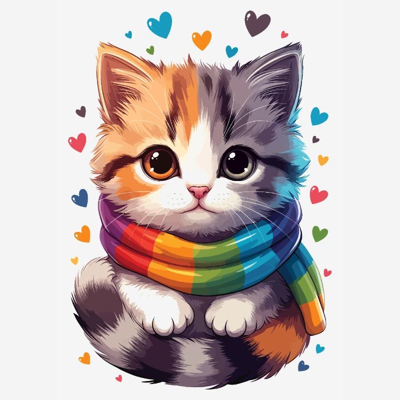 Regenbogen-Kätzchenschal