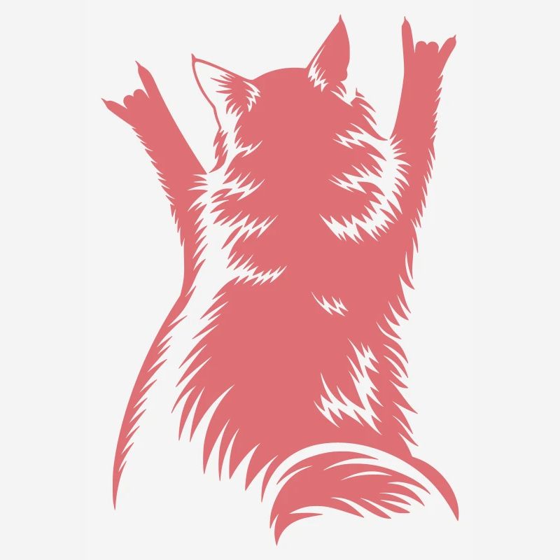 Rock Cat Back View – Devil Horns