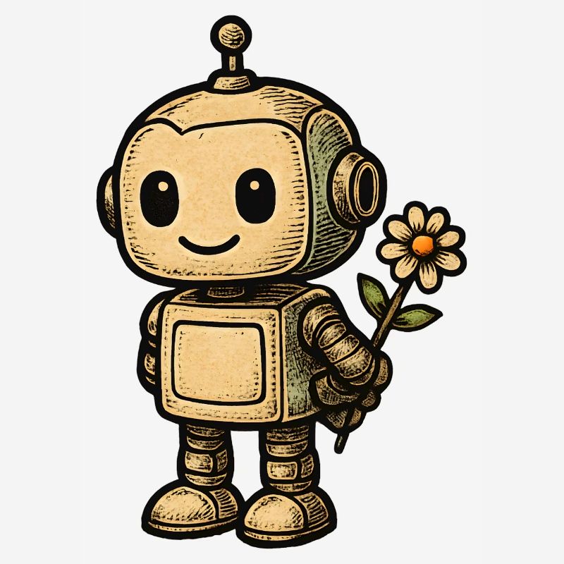 Robot avec fleur