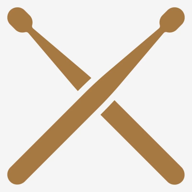 Cross drumsticks with drum pattern