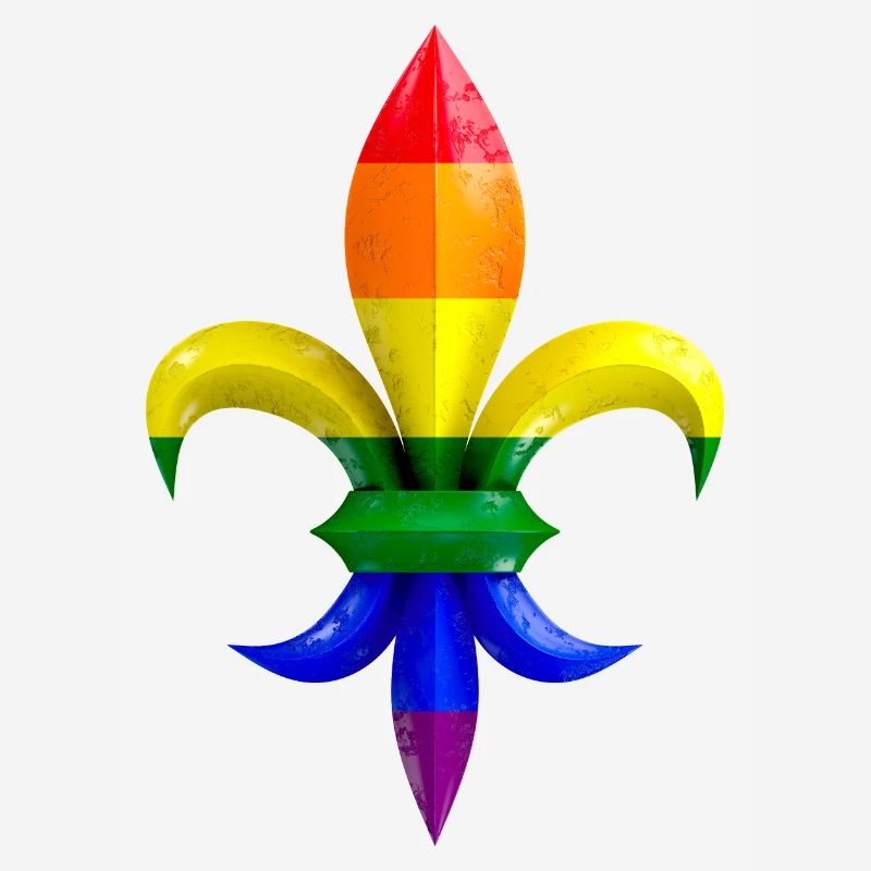 Fleur de Lys / Fleur de Lis Marmor mit Regenbogen