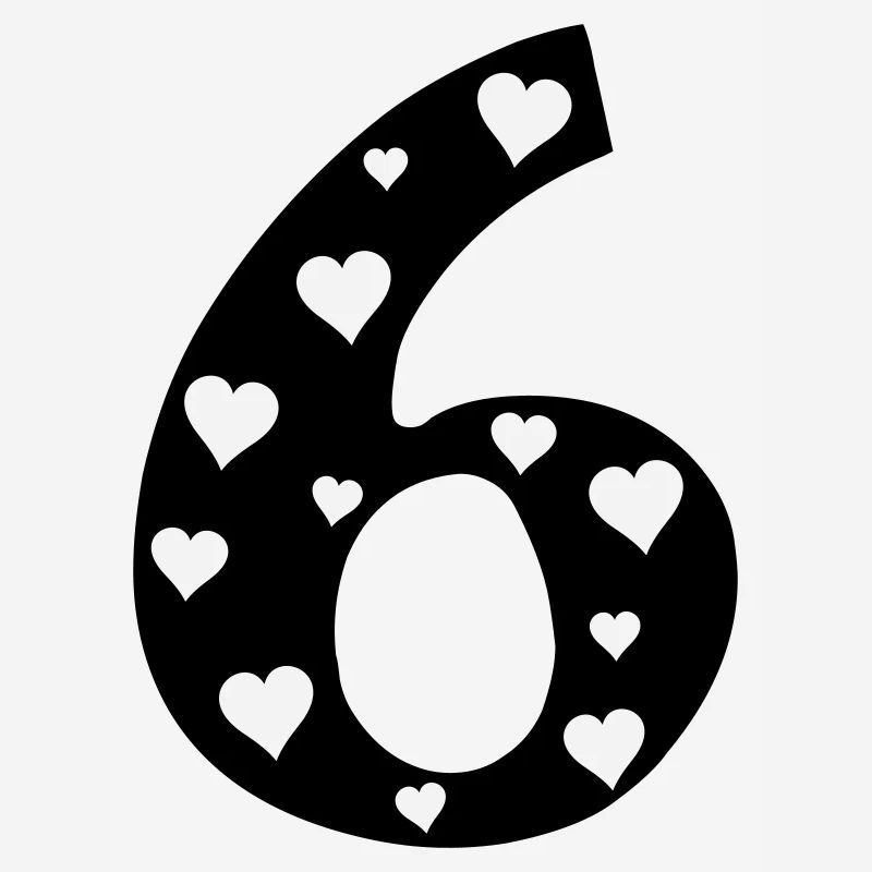 6 Anniversaire avec cœur