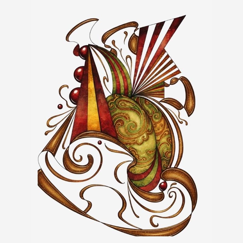 Colored Flower Ornament Pattern