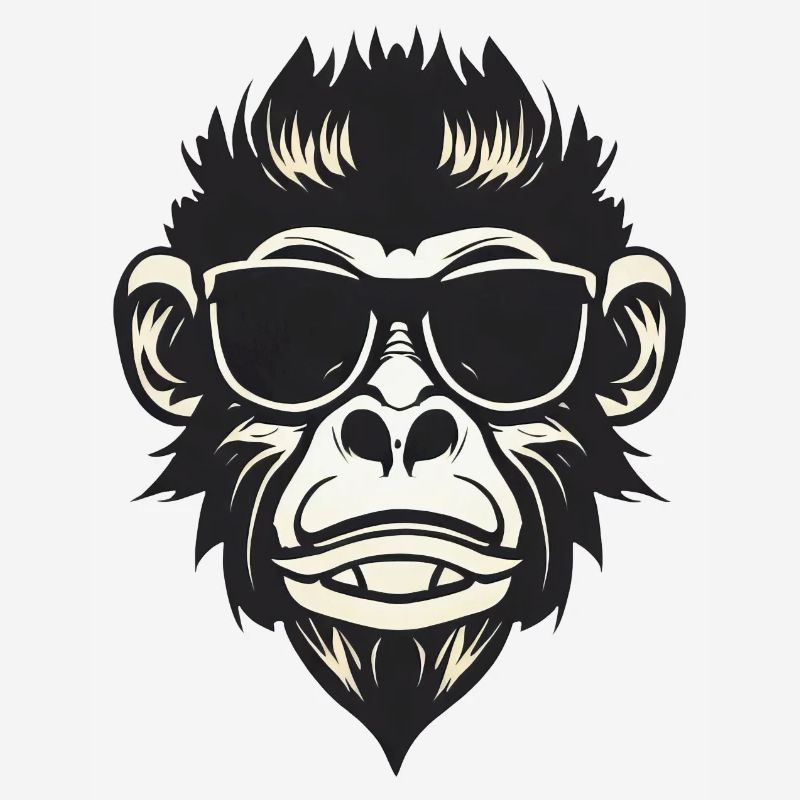 Cool monkey with sunglasses - Rock and Roll