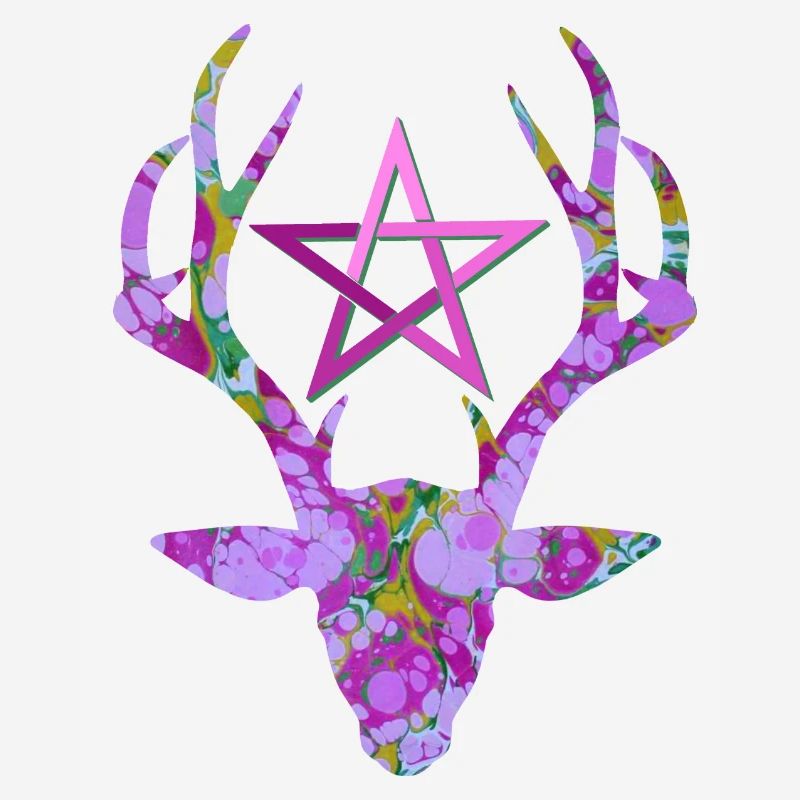 Deer head with pentagram E 230