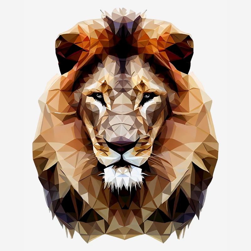 Lion polygonal moderne