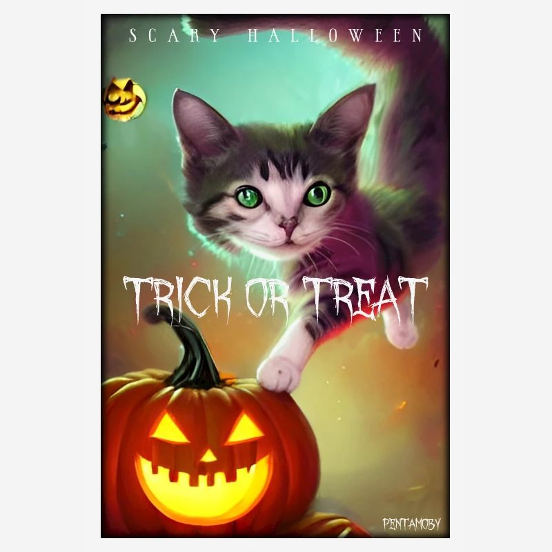 Halloween crazy cat pumpkin