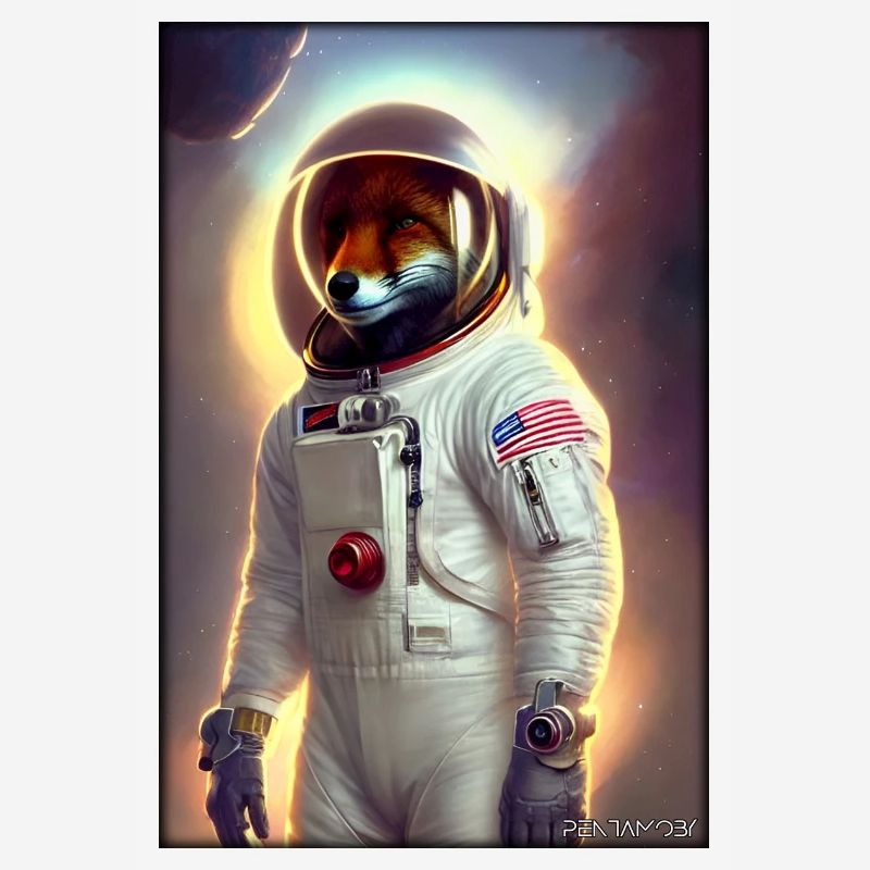 Fox Wildlife Astronaut Future Sci-Fi Technology