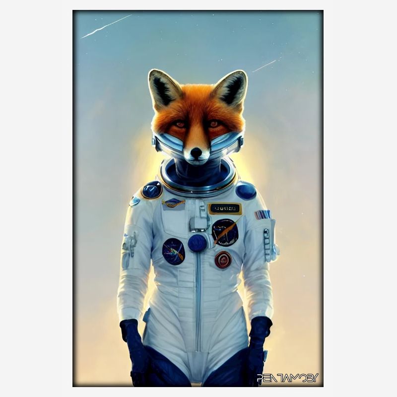 Fox Wildlife Astronaut Future Sci-Fi Technology