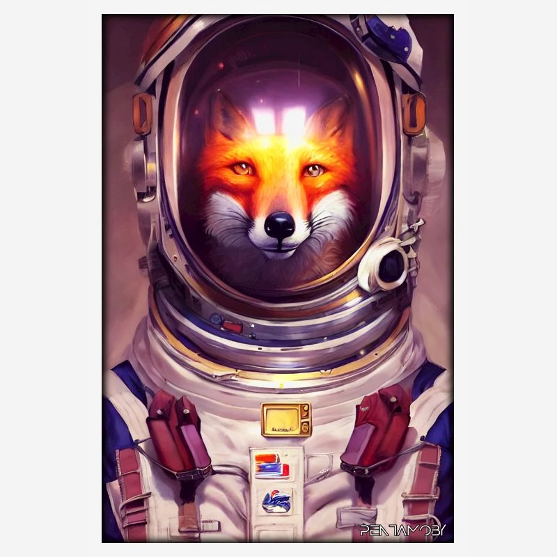 Fox Wildlife Astronaut Future Sci-Fi Technology