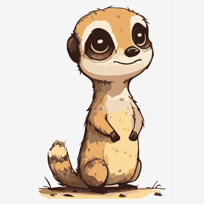 Comic Cute Kawaii Erdmännchen