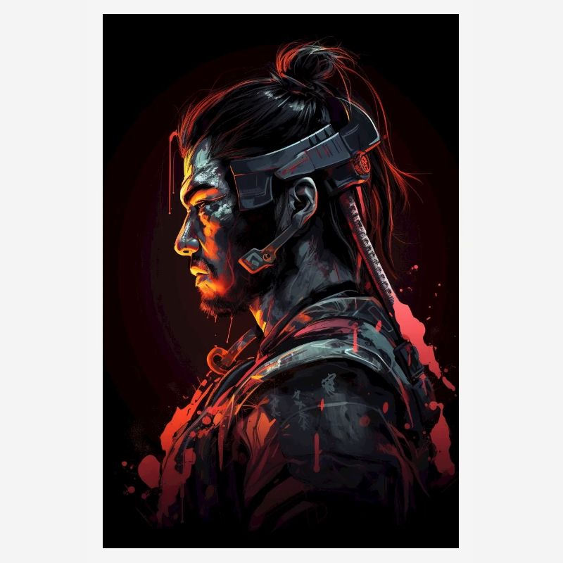 Neon Cyber Samurai Warrior #8