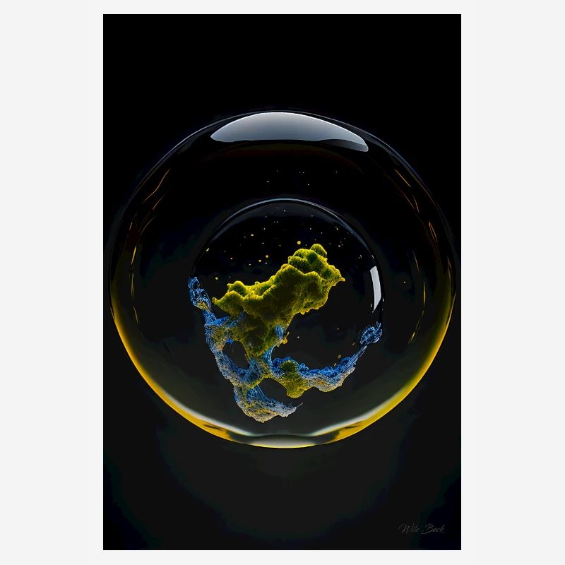 Clouds in a bubble yellow 1
