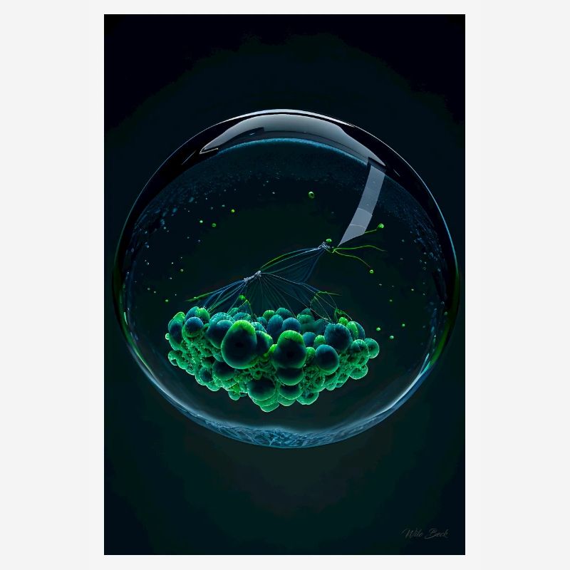Nuages dans une bulle verte 3