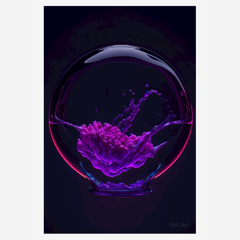 Clouds in a bubble magenta 1
