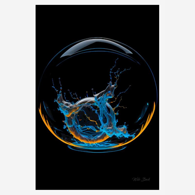 Kaos in einer Blase neon 4