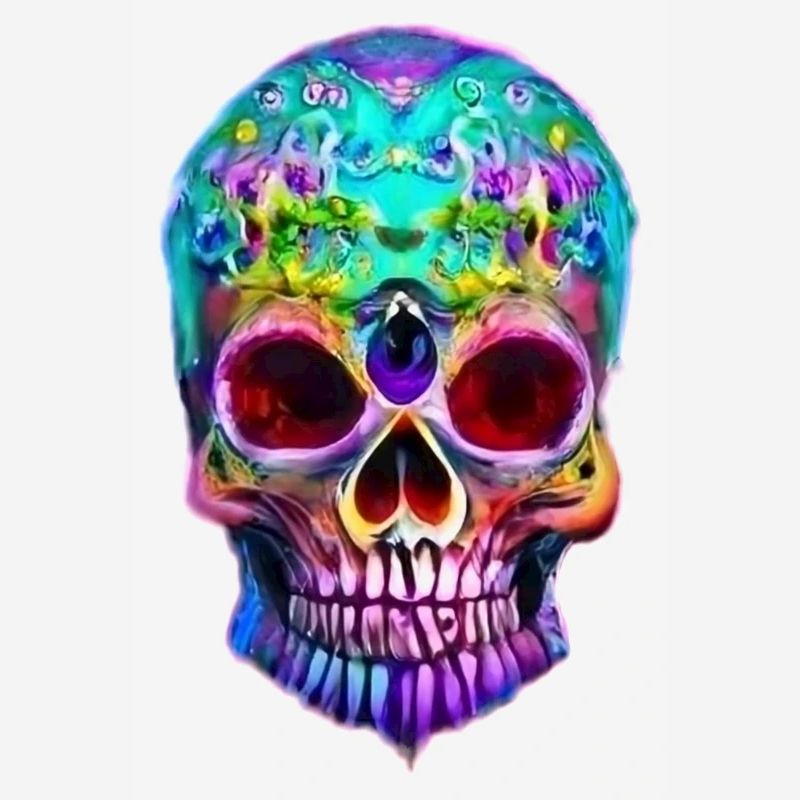 Multicolored stylized skull