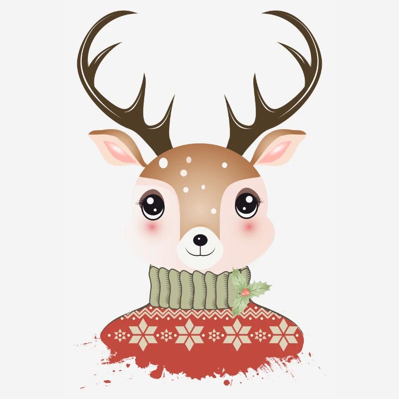 niedlicher schicker Hirsch mit Weihnachtspullover