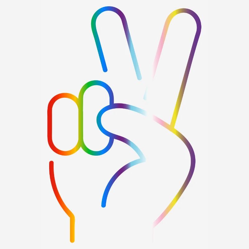 Signe de paix 2 doigts progrès fierté drapeau couleurs