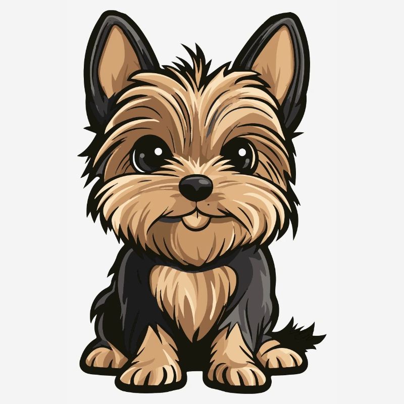 Yorkshire Terrier Dog Comic Cute