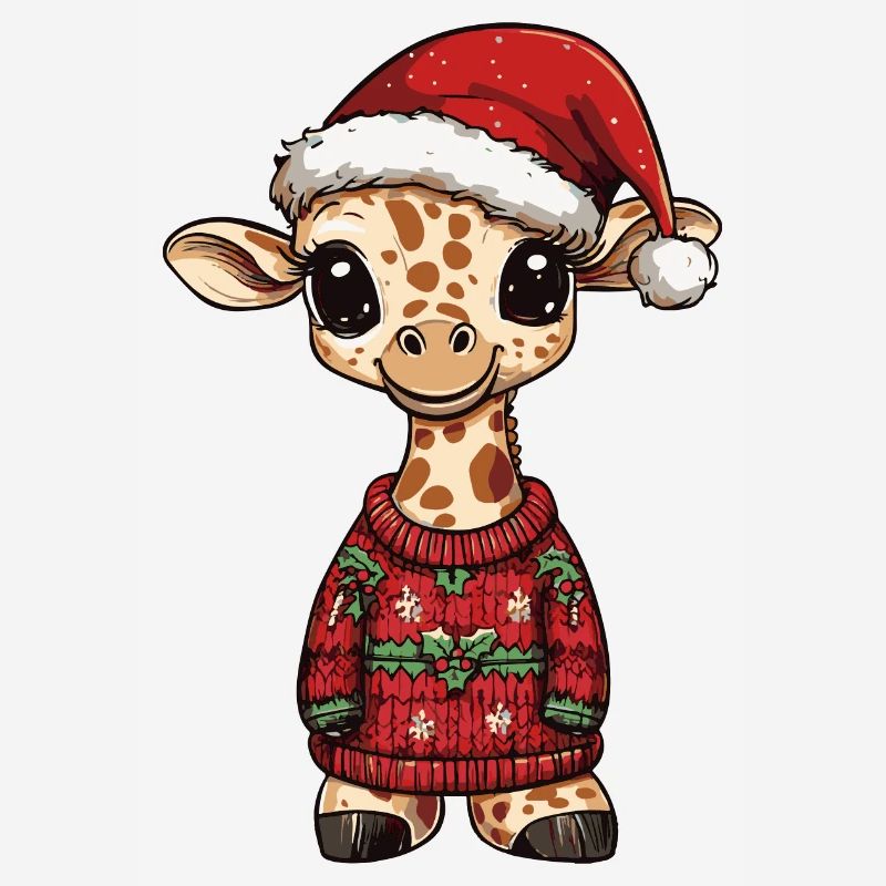 Bande dessinée de Noël girafe