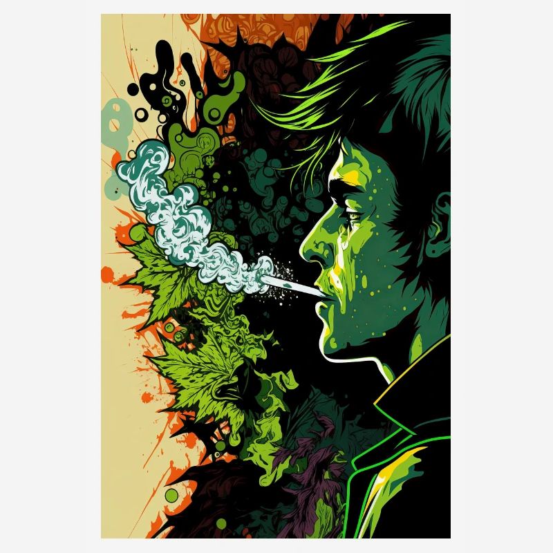 Green Psychedelic Face