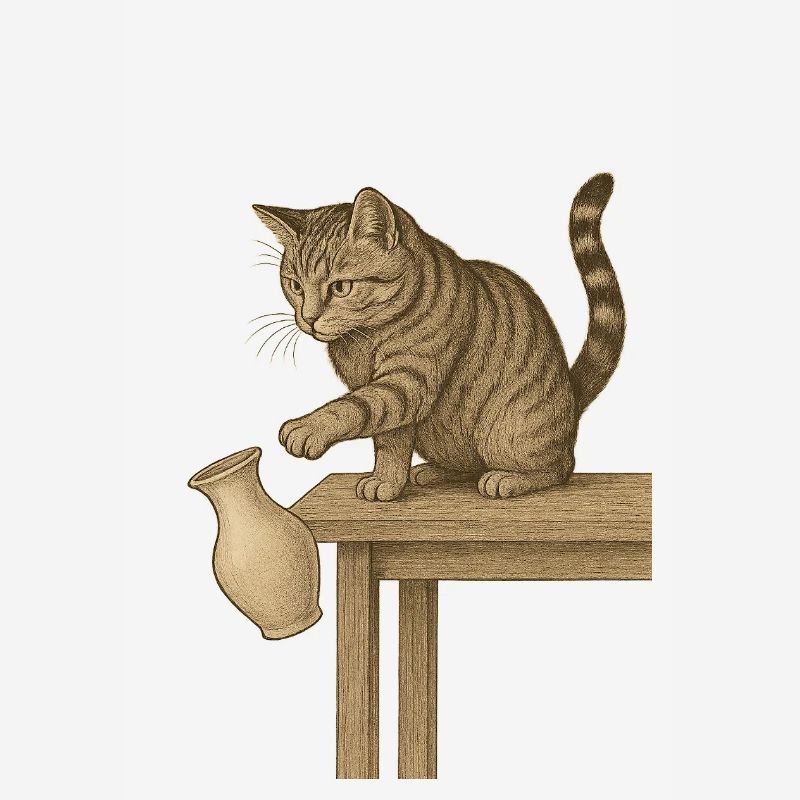 Cat logic: If it's right, it can also fall