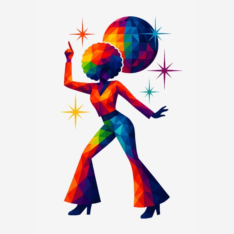 WPAP Style - Female Disco Dancer from the 70s